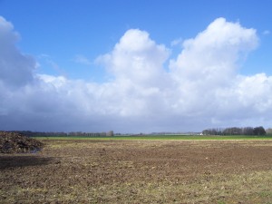 The battlefield of Agincourt - with Azincourt on the left and Tramecourt on the right