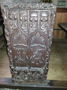 Singers on a bench end at High Bickington