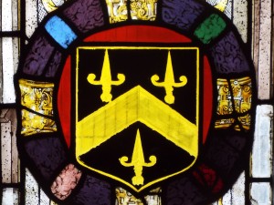 Image of mediaeval stained glass detail, St Anietus Church, St Neot Cornwall